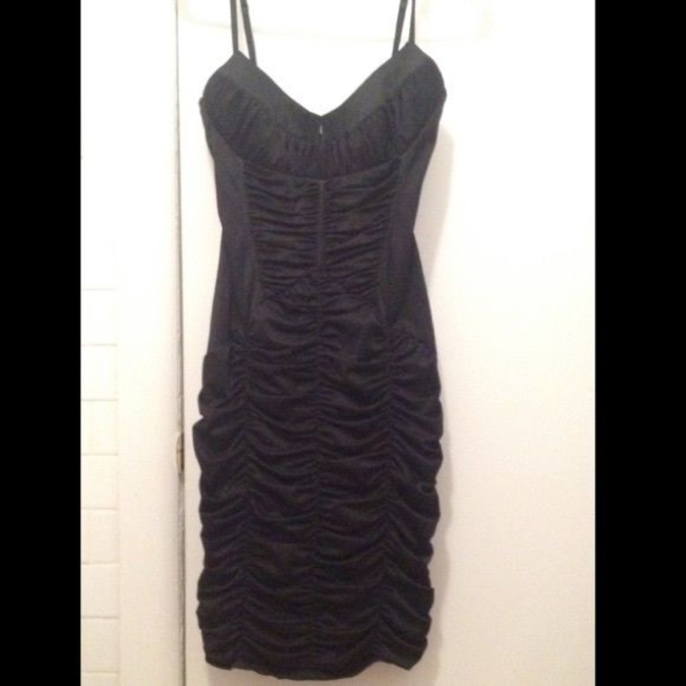Bebé Black Satin Corset Dress